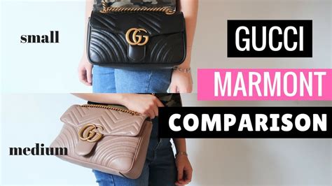 gucci marmont size comparison in cm|gucci marmont small vs mini.